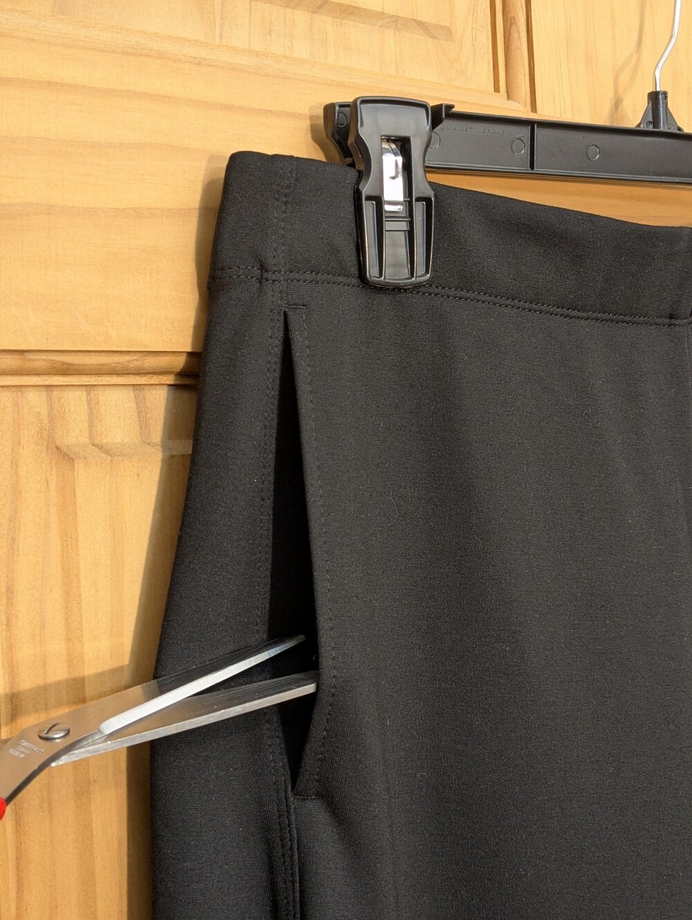 Max Studio NWT Barrel Leg Trouser Pants Black Mid Rise Ankle Length Womens LG - Picture 5 of 14